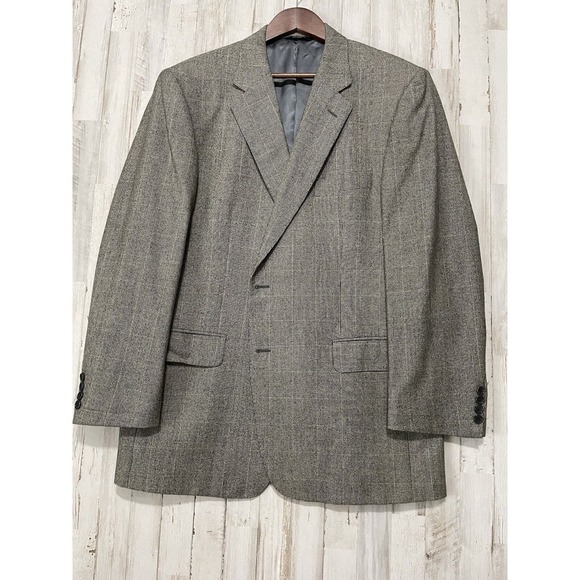 Brooks Brothers Blazer Jacket Mens 46 Regent Fit Beige Herringbone Preppy EUC - Picture 2 of 13
